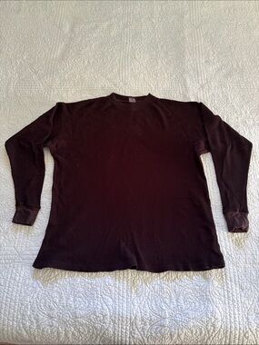 Men's Black Long-Sleeve Thermal Crewneck